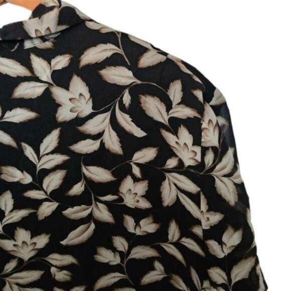 Anne Carson Black 100% Silk Floral Flower‎ Print Women's Plus Size 2X - Picture 12 of 12